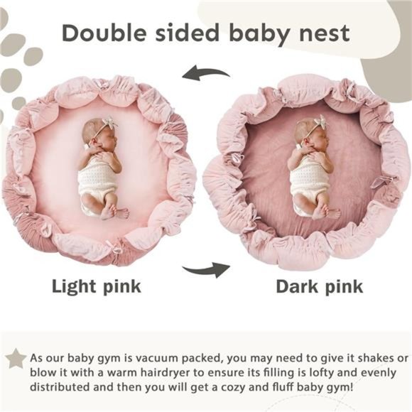 5-in-1 Thick & Plush Baby Play Gym, Baby Play Mats for Floor, Tummy Time Mat - Picture 5 of 6